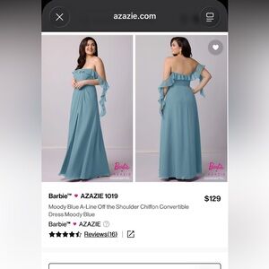 Barbie x Azazie Moody Blue Chiffon Bridesmaid Dress | Like New | Custom Fit